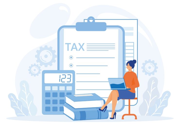 Taxation,Planning,Concept.,Characters,Using,Tax,Calendar,To,Filling,Tax