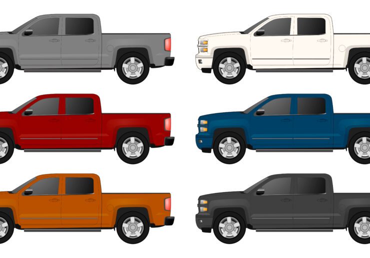Pickup,Truck,Vector,Template,For,Car,Branding,And,Advertising.,Isolated