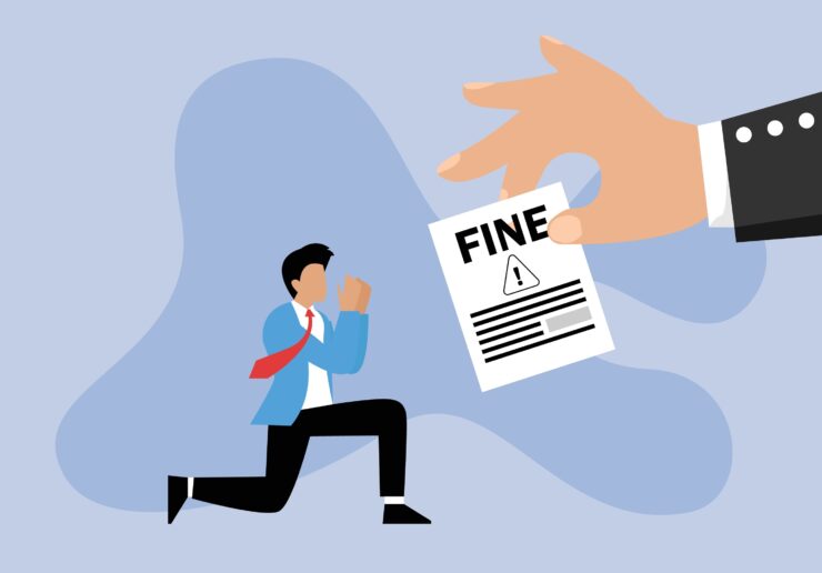 Sad,Businesswoman,Receives,A,Fine,Letter,Fine,2d,Flat,Vector